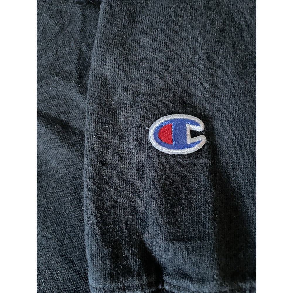 Champion Long Sleeve T-Shirt Black Red Graphic Logo Vintage Retro Medium JBHS - Picture 4 of 10
